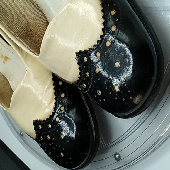 Vintage 1940s black and white saddle - Picture 2 of 8